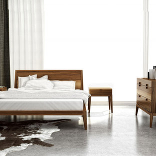 Example of a minimalist bedroom design in New York