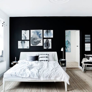 Monochrome Bedroom Design - White Bed