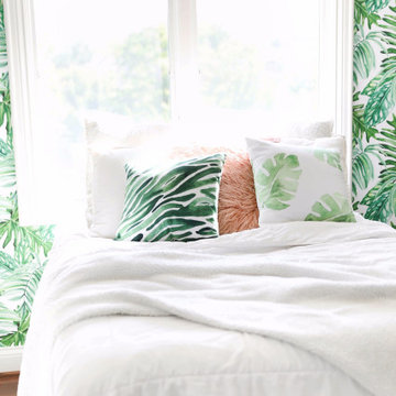 Monstera Leaves wallpaper for tropical vibes bedroom