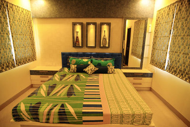 Contemporary bedroom in Bengaluru.