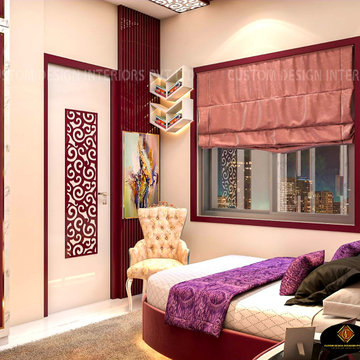 Ms Priya’s Modern Luxury Maroon Red Bedroom | Alipur, Kolkata | CDI