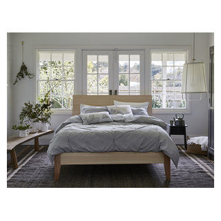 My Design Queen Bed Frame Curved Headboard Tapered Legs