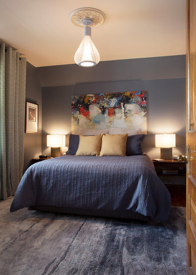 Transitional Bedroom by Margot Hartford Photography
