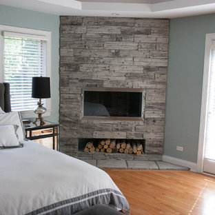 Narrow Profile Stone Veneer Fireplaces