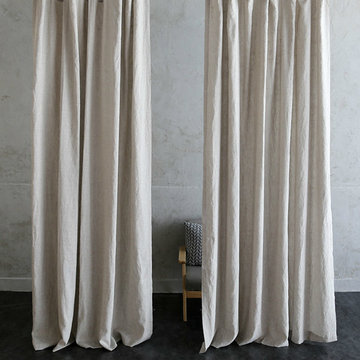 Natural linen drapes