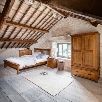 Natural Rustic Oak Attic Bedroom