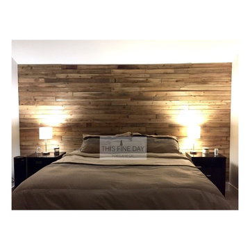 Natural wood accent wall