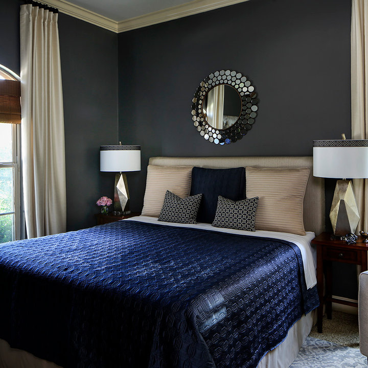 Navy Gold Bedroom Ideas And Photos Ideas Houzz   Navy And Gold Bedroom Tiffani Stutzman Design Img~d921a4fc07aa3b71 6020 1 9dbf728 W720 H720 B2 P0 