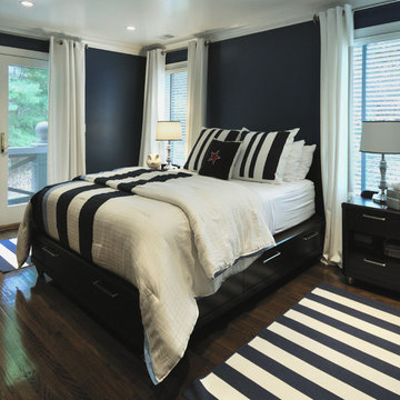 Navy and White bedroom
