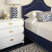 MO navy blue and white bedroom