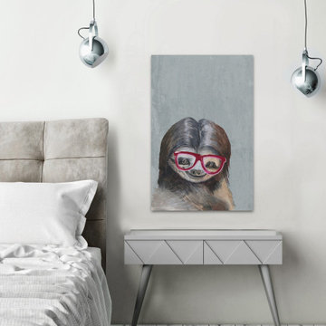 "Nerdy Sloth II" Painting Print on Wrapped Canvas