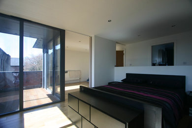 Contemporary bedroom in Manchester.