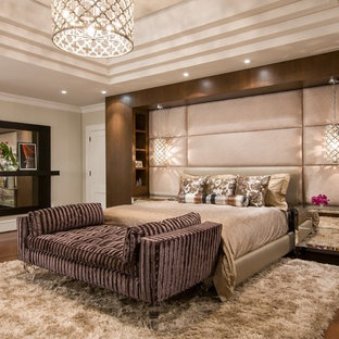 Large trendy master dark wood floor bedroom photo in DC Metro with beige walls and no fireplace