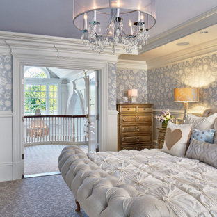 75 Beautiful Blue Floor And Wallpaper Bedroom Pictures Ideas June 2021 Houzz