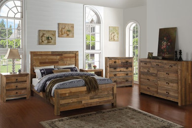 Norman Reclaimed Pine Queen Bed Distressed Natural