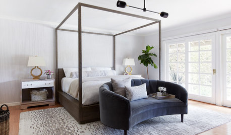 Soothing Whites and Grays Create a Refreshing Master Bedroom