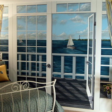 Ocean View Mural in Master Bedroom by Tom Taylor of Mural Art LLC, in Virginia