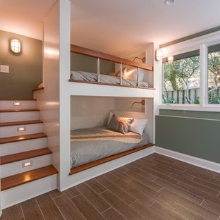 Inspiration för mellanstora moderna gästrum, med klinkergolv i keramik