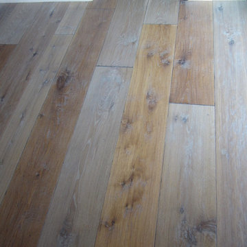 Oil finished handscraped wide plank hardwood floors