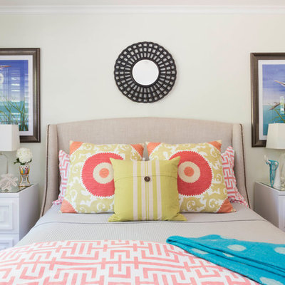 Example of an eclectic bedroom design in San Francisco with white walls