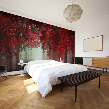 Out of Love Wallpaper Wall Mural in Romantic Bedroom