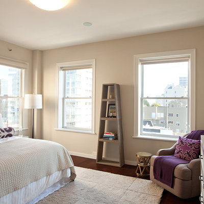 Trendy bedroom photo in San Francisco with beige walls