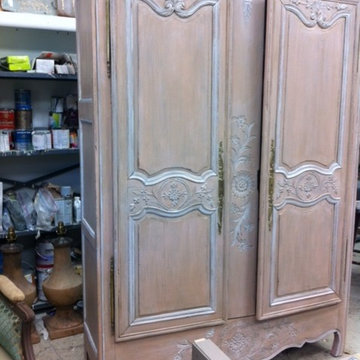 Painted French Armoire for a girl's bedroom