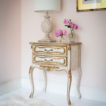 Palais 2-Drawer French White & Gold Bedside Table