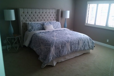 Example of a transitional bedroom design in Other