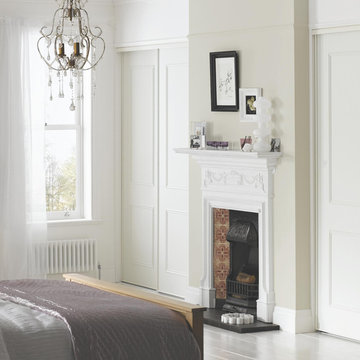 Panelled White Built-in Wardrobes
