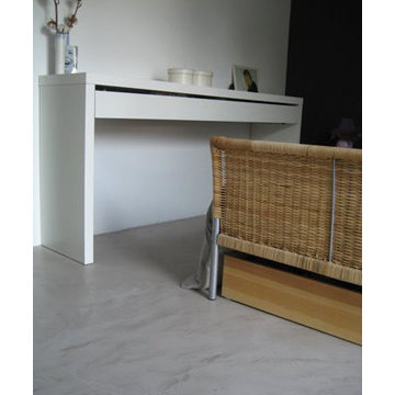 Paul Hatton Interiors Polished Concrete walls floors and bespoke features London