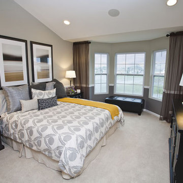 Peaceful Yellow and Gray Bedroom