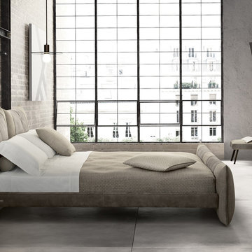 Pepper Leather Bed by Gamma Arredamenti