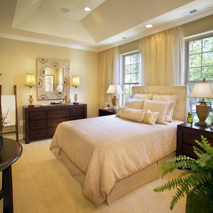 Design ideas for a classic bedroom in Philadelphia with beige walls and carpet.