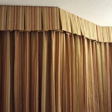 Pinch Pleat Drapery Topped With An Inverted Box Pleat Valance