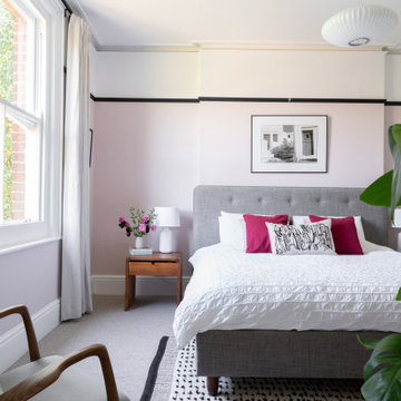 Plaster pink master bedroom