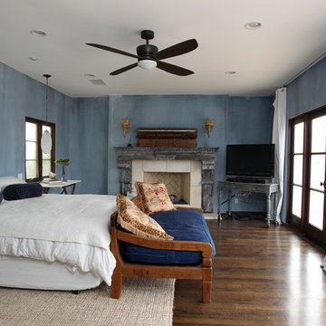 Playa del Rey Mediterranean Master Bedroom with Fireplace Remodel