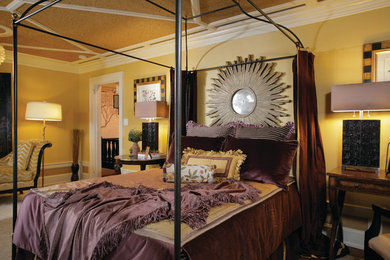 Plum and Gold Master Bedroom