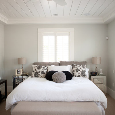 Inspiration for a contemporary bedroom remodel in Vancouver with gray walls