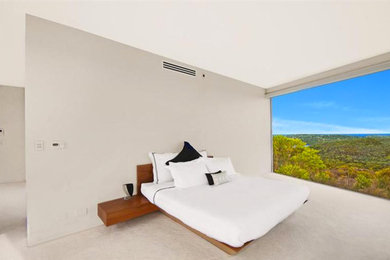 シドニーにあるコンテンポラリースタイルのおしゃれな寝室のレイアウト