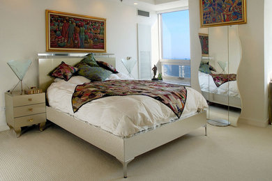 シカゴにあるコンテンポラリースタイルのおしゃれな寝室のインテリア