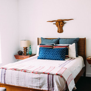 Eclectic bedroom photo in San Francisco with white walls