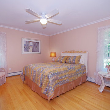 Pretty Master Bedroom with Double Hung Windows