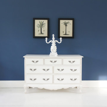 Provencal 7-Drawer White Chest of Drawers