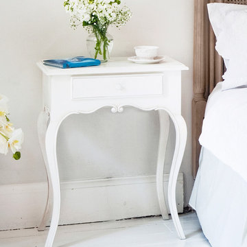 Provencal White Bedside Table