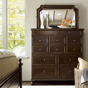 Proximity Cherry Wood 8 Drawers Dressing Chest with Mirror