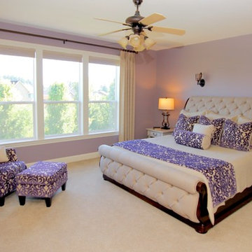 Purple passion in the master bedroom