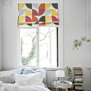 Quick Fix Washable Roman Window Shades Flat Fold , Drunkard's Path C