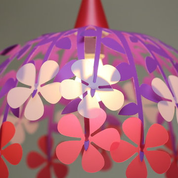 R&M Coudert Flower bunch Ceiling light for Kids, Pink and Purple