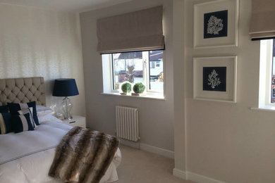 This is an example of a contemporary bedroom in Cheshire.